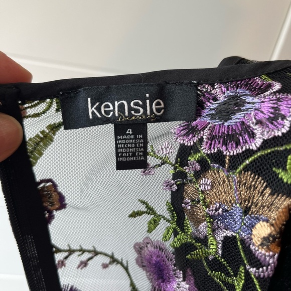 NWT Kensie Embroidered Mesh Cocktail Dress Size 4 - Picture 7 of 16